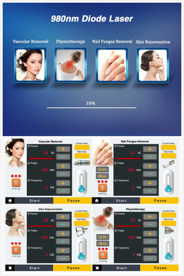صالون تجميل آلة ليزر 980nm لتهدئة الألم / العلاج الوعائي