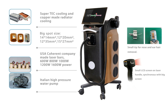تحديث USB 808nm 755nm 1064nm 940nm ديود ليزر التيتانيوم لإزالة الشعر الدائم