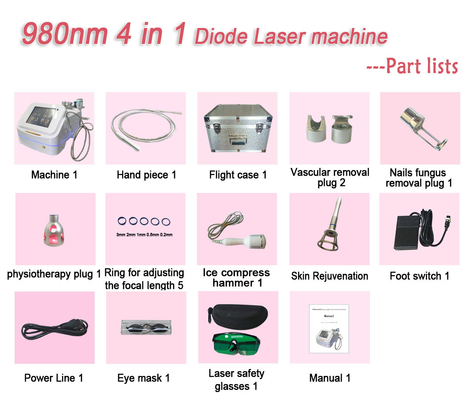 آلة ليزر 980nm Diode لـ العناكب الوعائية