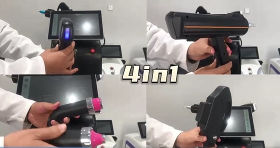 4 في 1 آلة تجميل متعددة الوظائف ثلاثي طول الموجة ليزر آلة إزالة الوشم الشعر