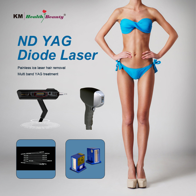 2 في 1 آلة ليزر ثنائي الأيقونات المحمولة والثابتة إزالة الوشم 810nm 808nm Q-Switched ND Yag Diode Laser 810nm