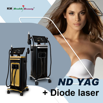 2 في 1 آلة ليزر ثنائي الأيقونات المحمولة والثابتة إزالة الوشم 810nm 808nm Q-Switched ND Yag Diode Laser 810nm