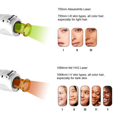 جهاز إزالة الشعر بالليزر ألكسندريت 755 نانومتر عالي البيع ليزر طويل النبضات Nd Yag 1064 ليزر الأوعية الدموية 755 أليكس ألكسندريت لإزالة الشعر الفائق
